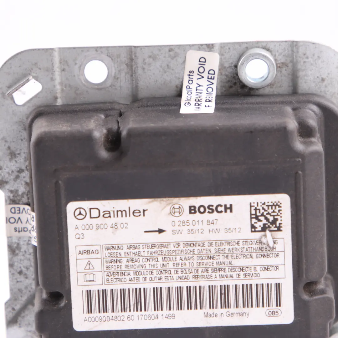  Modulo Air Mercedes W639 W906 Unità di controllo ECU Crash Impact - SKU A0009004802 - Numero di parte A0009004802