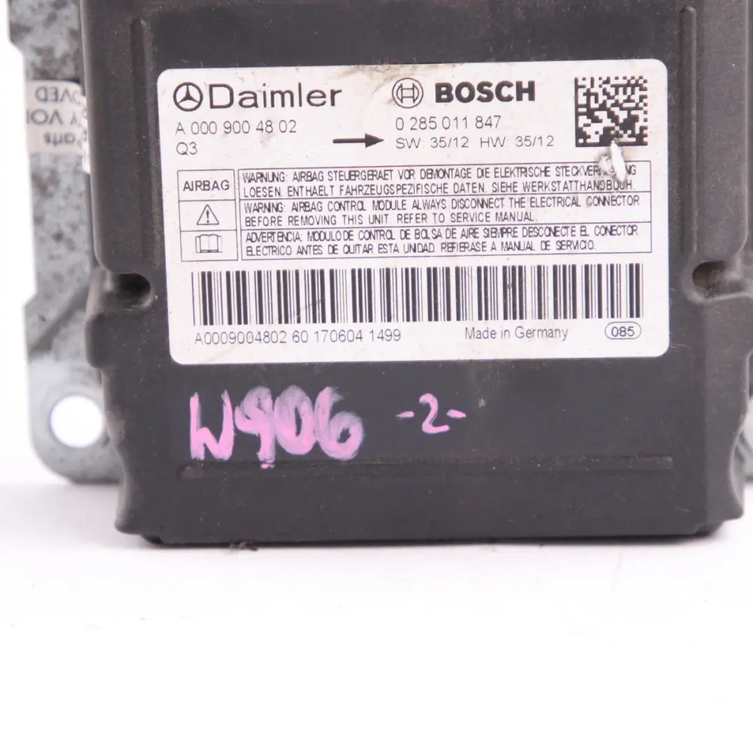 Mercedes Vito W639 Unité Contrôle ECU Module Capteur Chocs Air A0009006102 - SKU A0009004802 - Numéro de pièce A0009004802