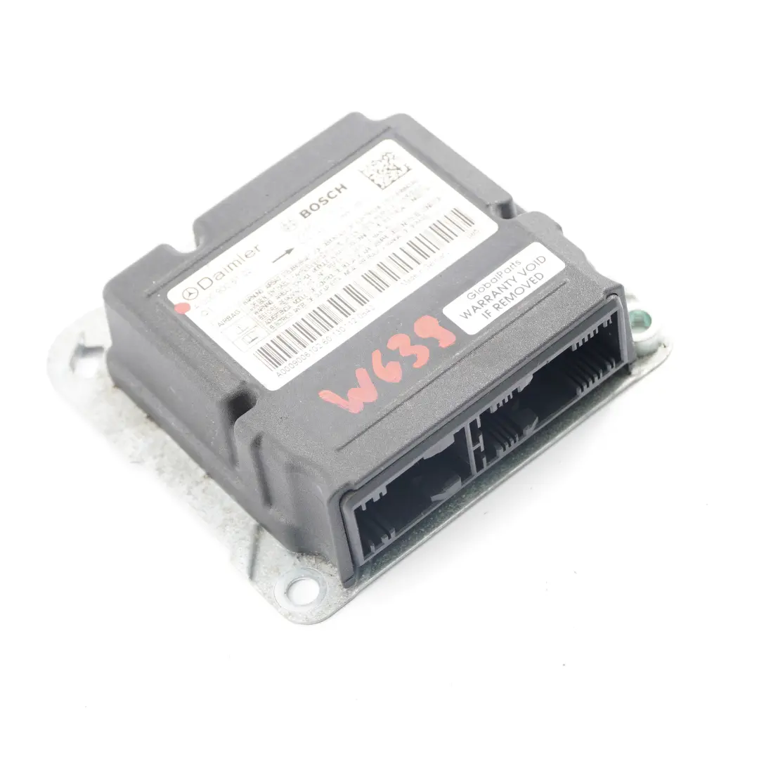 ECU Steuergerät Crash Impact Modul Luftmodul für Mercedes Vito W639 mit Teilenummer A0009006102 Mercedes Vito W639 ECU Steuergerät Crash Impact Modul Luftmodul - SKU A0009006102 - Teilenummer A0009006102