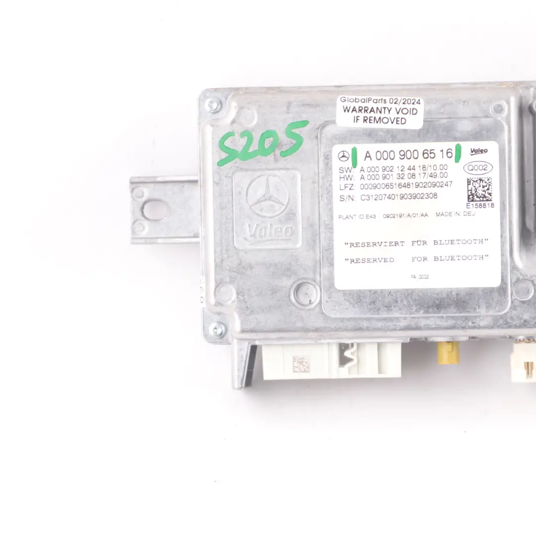 Bluetooth Module Mercedes S205 W205 W177 Active Parking Assist Control Rear to with Part number A0009006516 Bluetooth Module Mercedes S205 W205 W177 Active Parking Assist Control Rear - SKU A0009006516 - Part number A0009006516