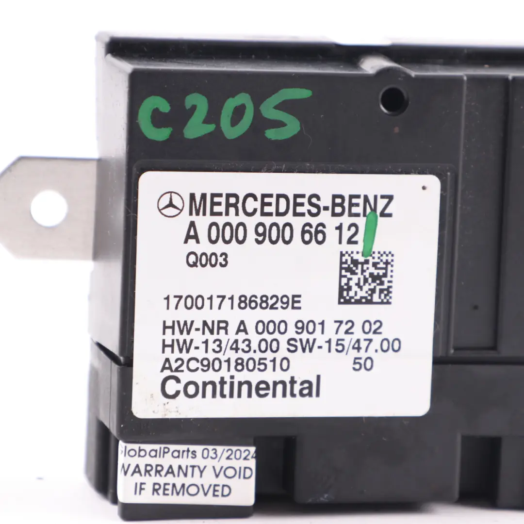 Mercedes C205 Moduł Sterownika Pompy Paliwa Tył - SKU A0009006612 - Numer Części A0009006612