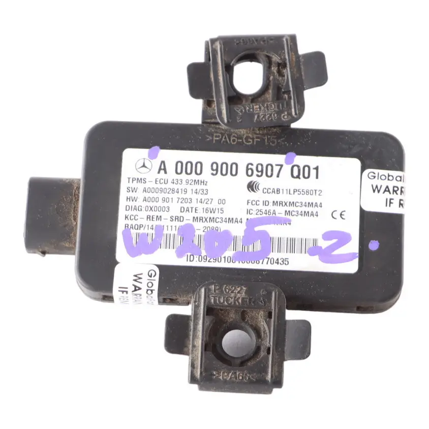 Módulo de control de presión de neumáticos para Mercedes W205 con número de pieza A0009006907 Mercedes W205 Módulo de control de presión de neumáticos - SKU A0009006907 - Número de pieza A0009006907