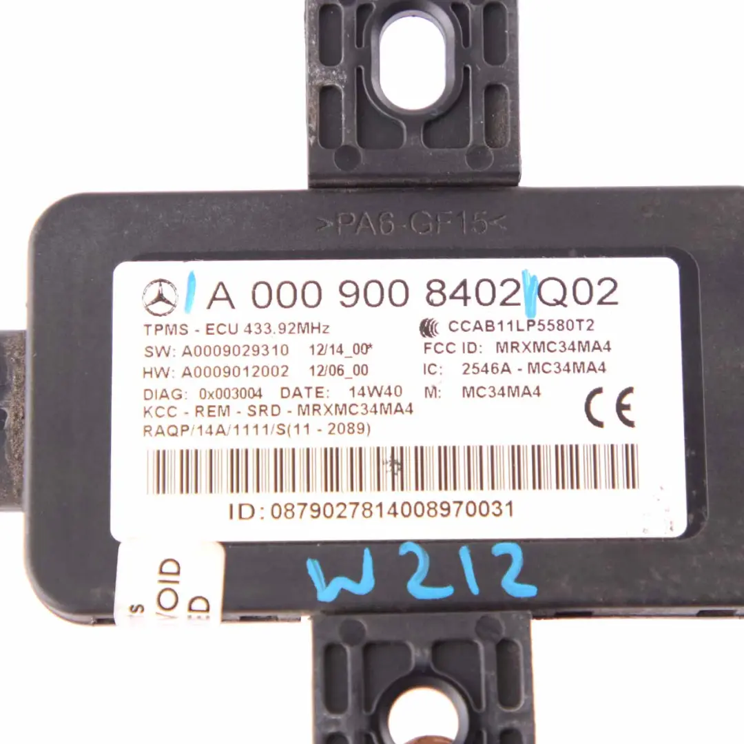 Mercedes W204 W176 W212 Modulo Centralina Pressione Pneumatici - SKU A0009008402 - Numero di parte A0009008402