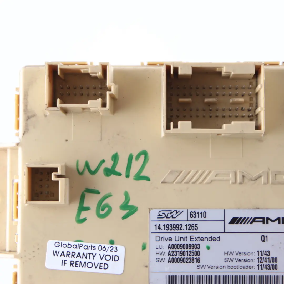 Mercedes W212 E63 AMG Antriebseinheit Erweitertes Steuermodul ECU - SKU A0009009903 - Teilenummer A0009009903