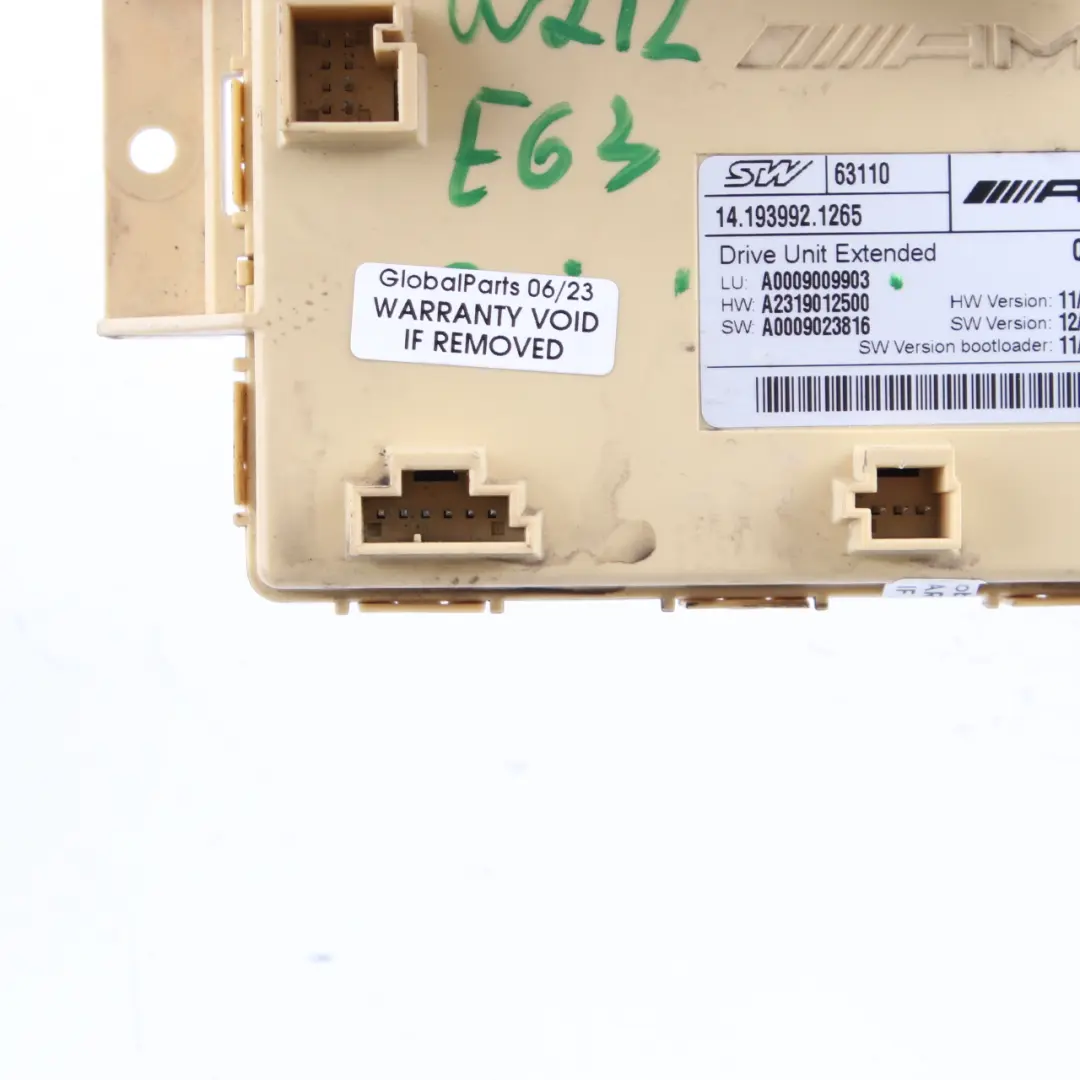 Unit Extended Control Module ECU to Mercedes W212 E63 AMG Drive with Part number A0009009903 Mercedes W212 E63 AMG Drive Unit Extended Control Module ECU - SKU A0009009903 - Part number A0009009903