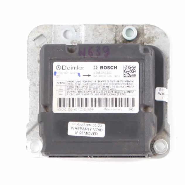 Airbag SRS Modul Steuergerät ECU Air Bag für Mercedes Vito W639 mit Teilenummer A0009010201 Mercedes Vito W639 Airbag SRS Modul Steuergerät ECU Air Bag - SKU A0009010201 - Teilenummer A0009010201