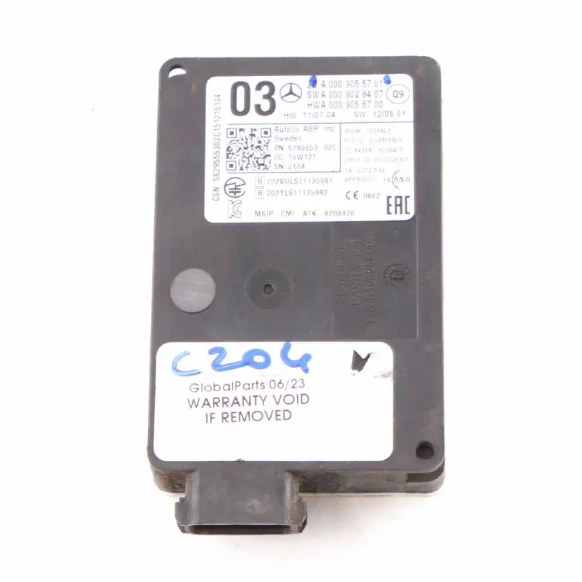 Distance Radar Module Mercedes W204 C218 Front Distronic Unit to with Part number A0009055701 Distance Radar Module Mercedes W204 C218 Front Distronic Unit - SKU A0009055701 - Part number A0009055701