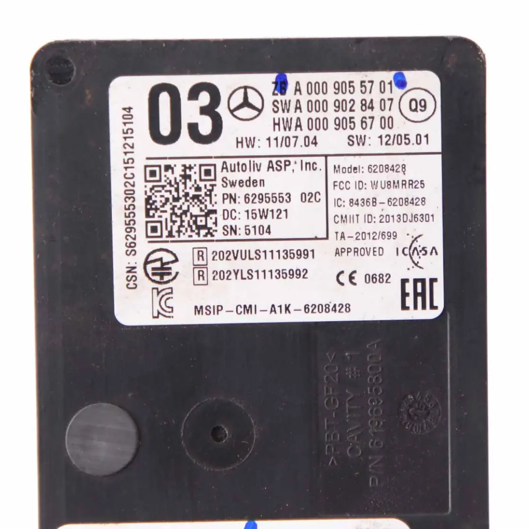 Distance Radar Module Mercedes W204 C218 Front Distronic Unit to with Part number A0009055701 Distance Radar Module Mercedes W204 C218 Front Distronic Unit - SKU A0009055701 - Part number A0009055701