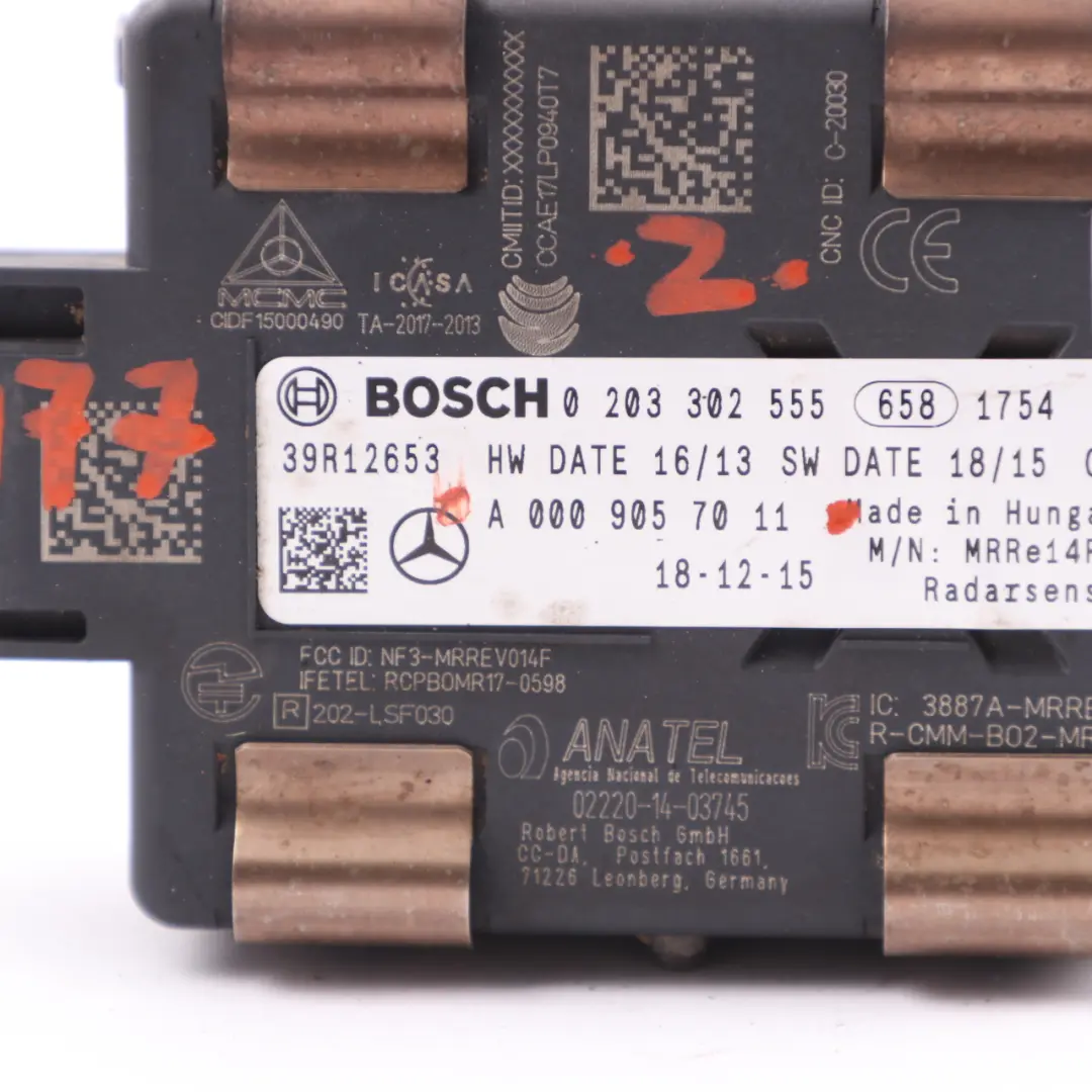  Radar Sensor Mercedes W177 W205 W247 Front Distronic Module Unit - SKU A0009057011 - Part number A0009057011
