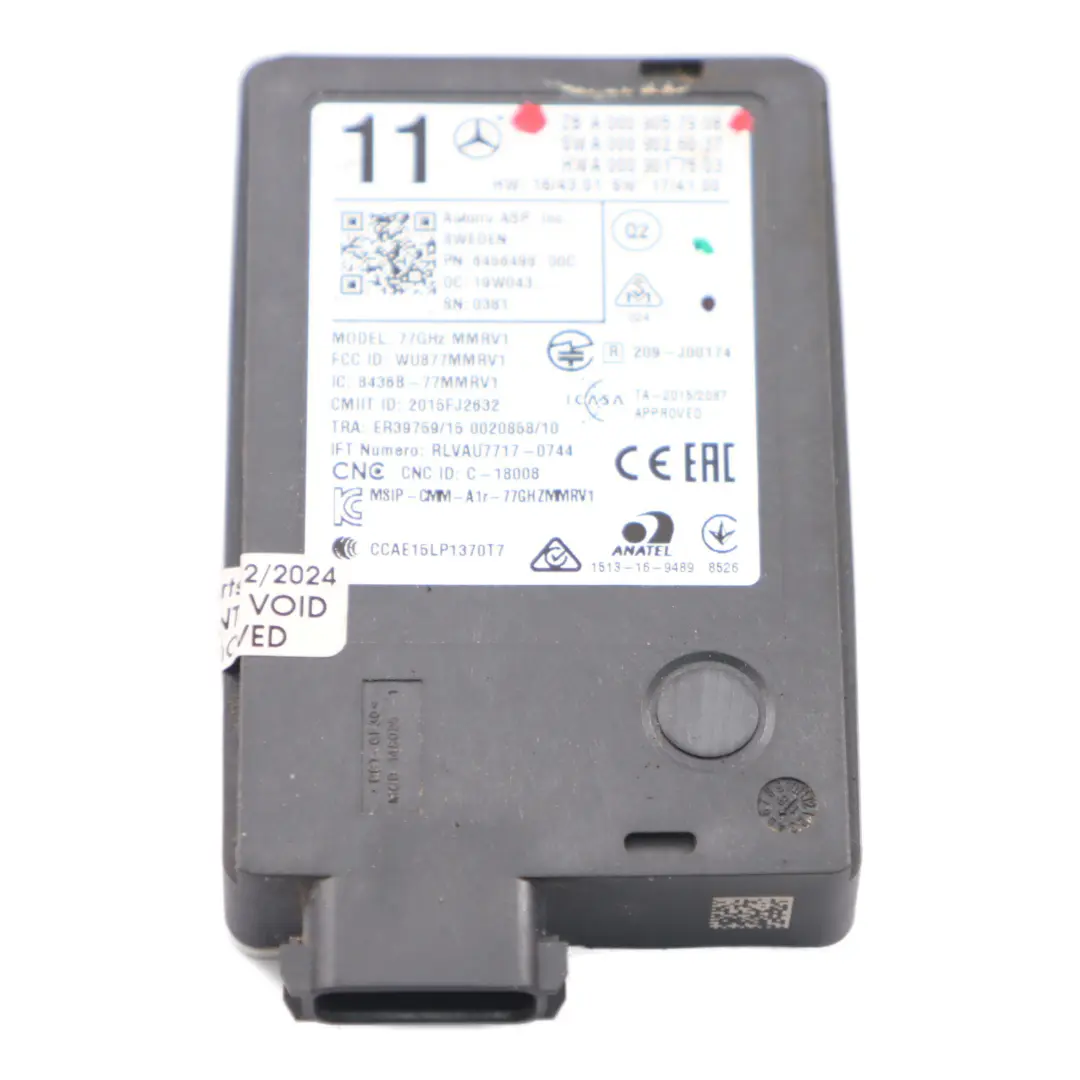 Mercedes C238 parachoques trasero sensor de radar punto ciego izquierdo derecho - SKU A0009057908 - Número de pieza A0009057908