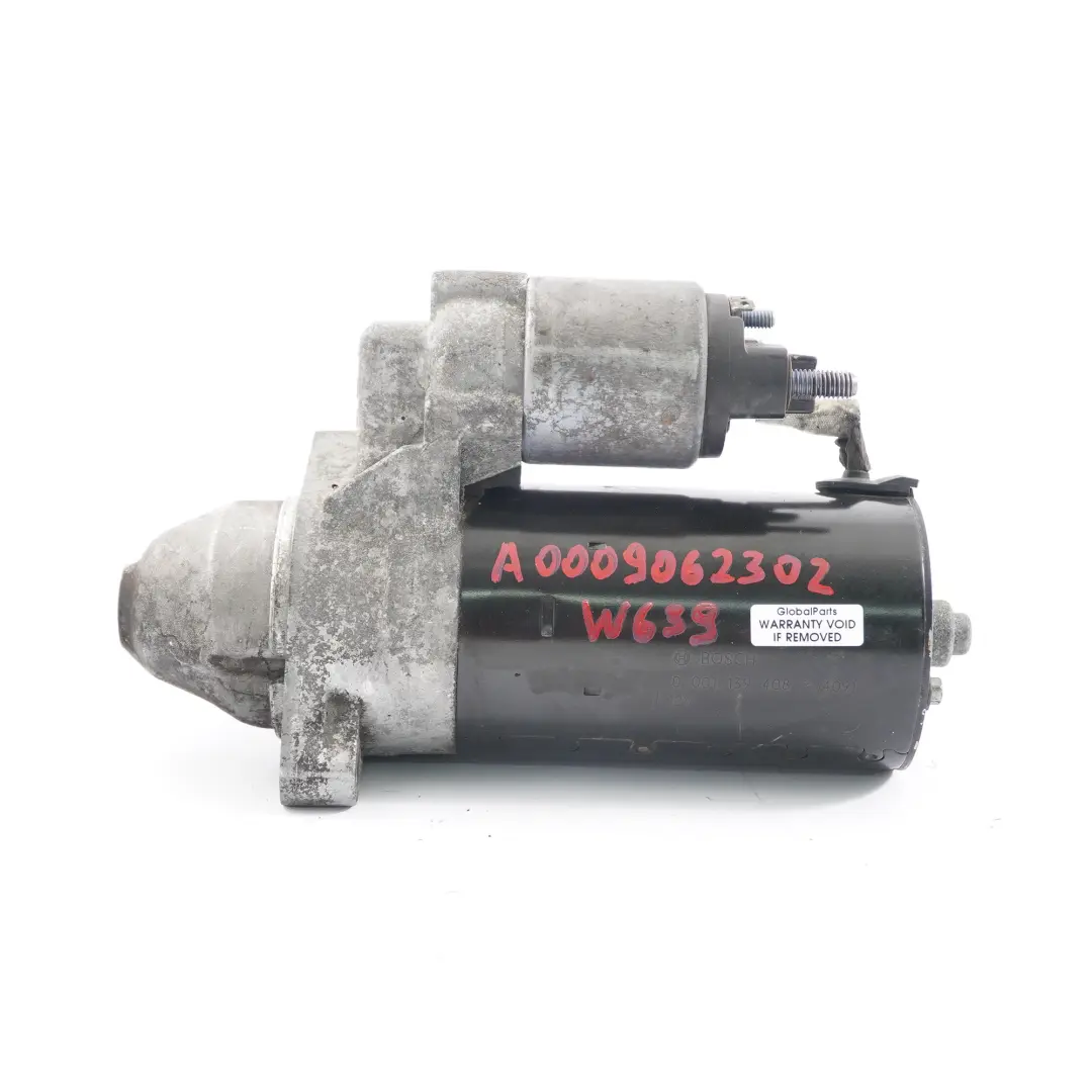 Starter Motor Mercedes W639 W906 Diesel Engine to with Part number A0009062302 Starter Motor Mercedes W639 W906 Diesel Engine - SKU A0009062302 - Part number A0009062302