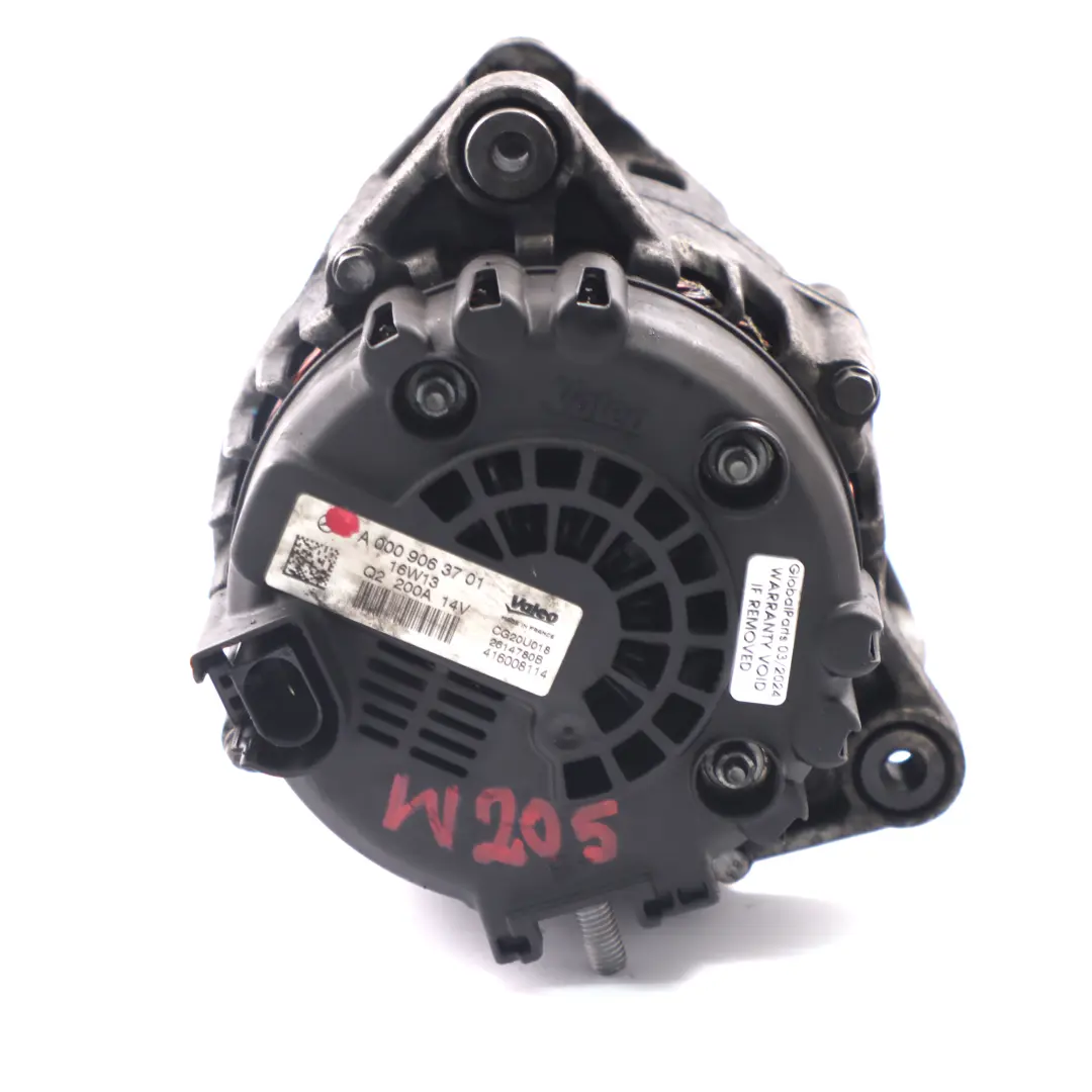 Mercedes W205 Alternator 14V/200A Valeo Diesel Engine M626 - SKU A0009063701 - Part number A0009063701