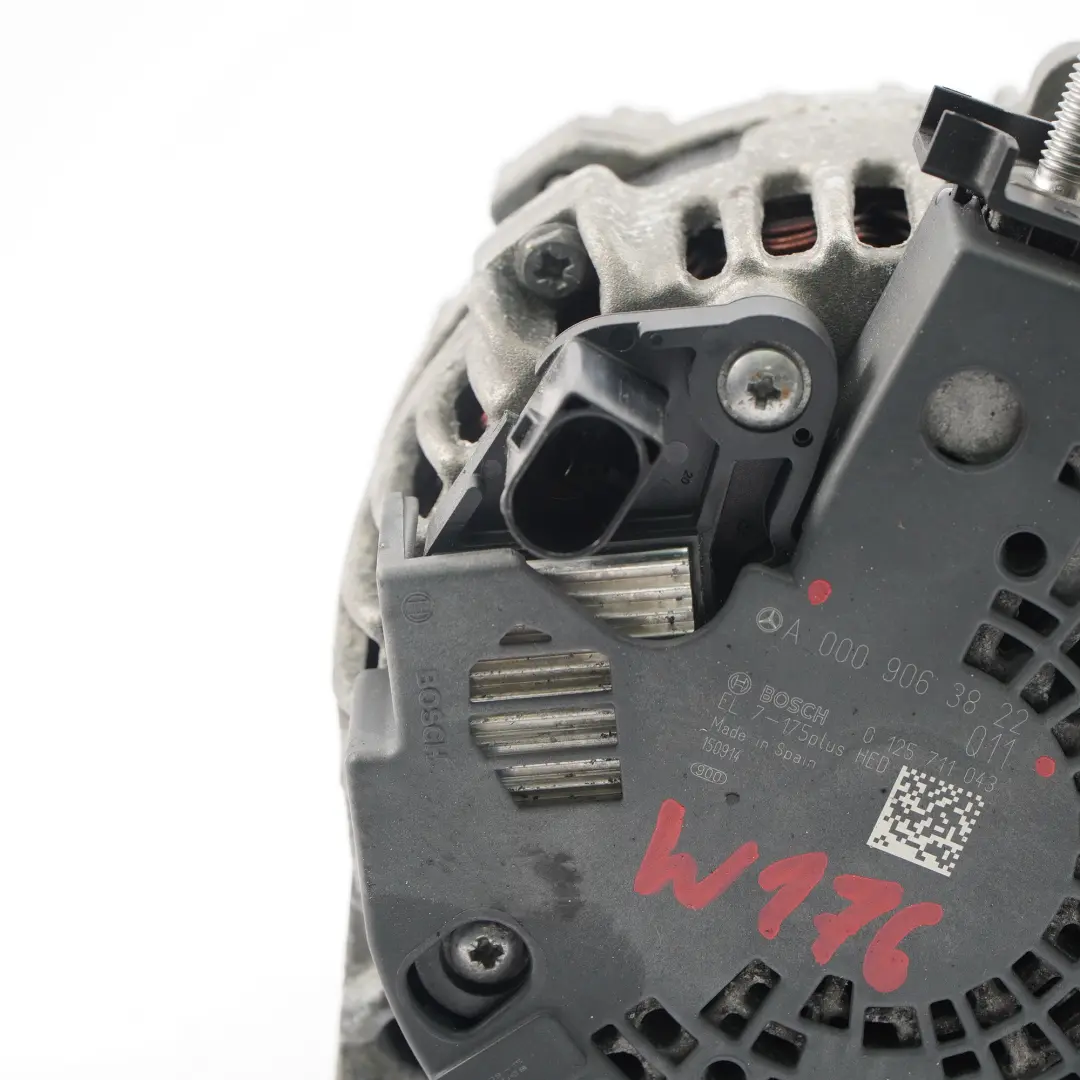  Alternador Generador Mercedes W176 W246 Motor Diesel Bosch 175A - SKU A0009063822 - Número de pieza A0009063822