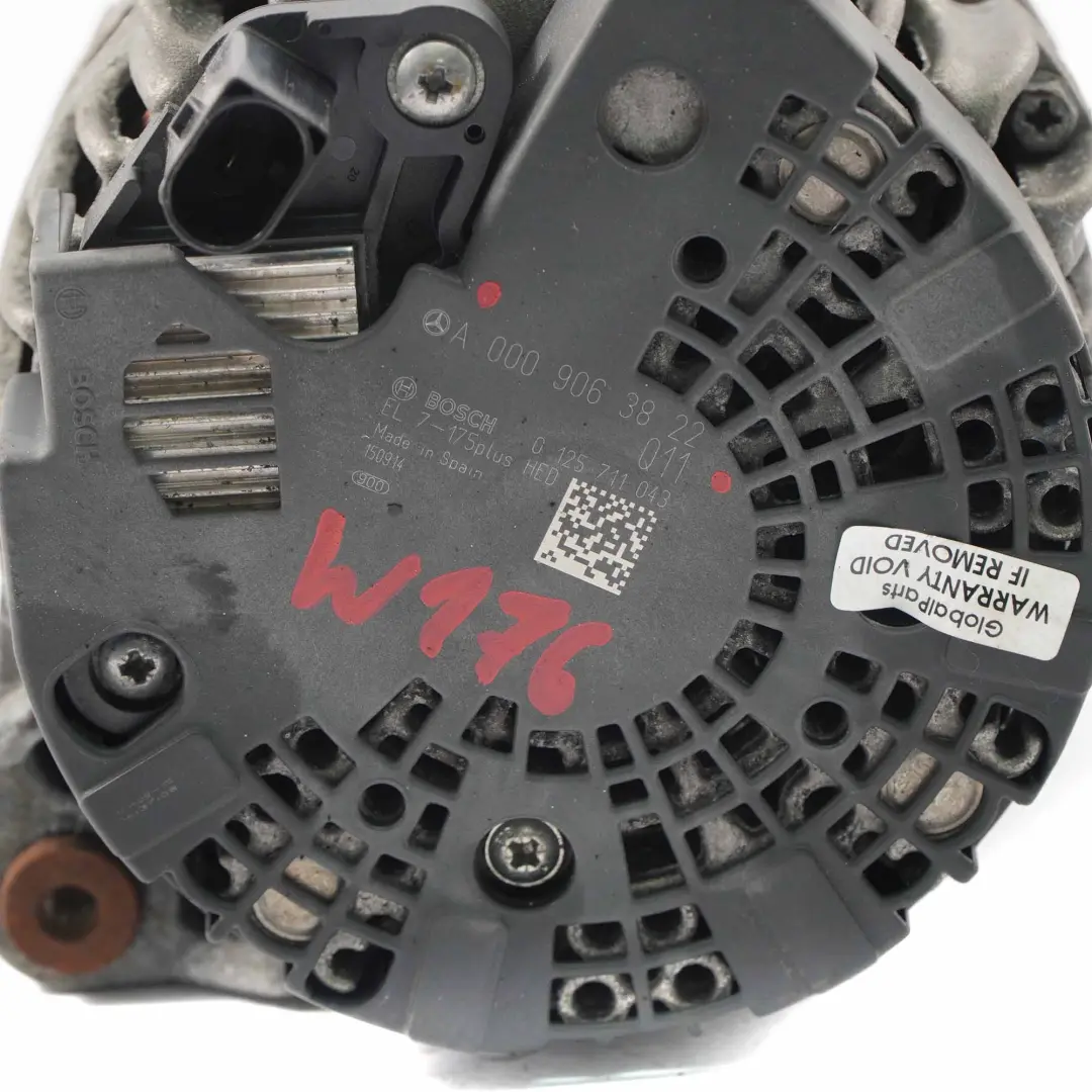  Alternator Generator Mercedes W176 W246 Diesel Engine Bosch 175A - SKU A0009063822 - Part number A0009063822