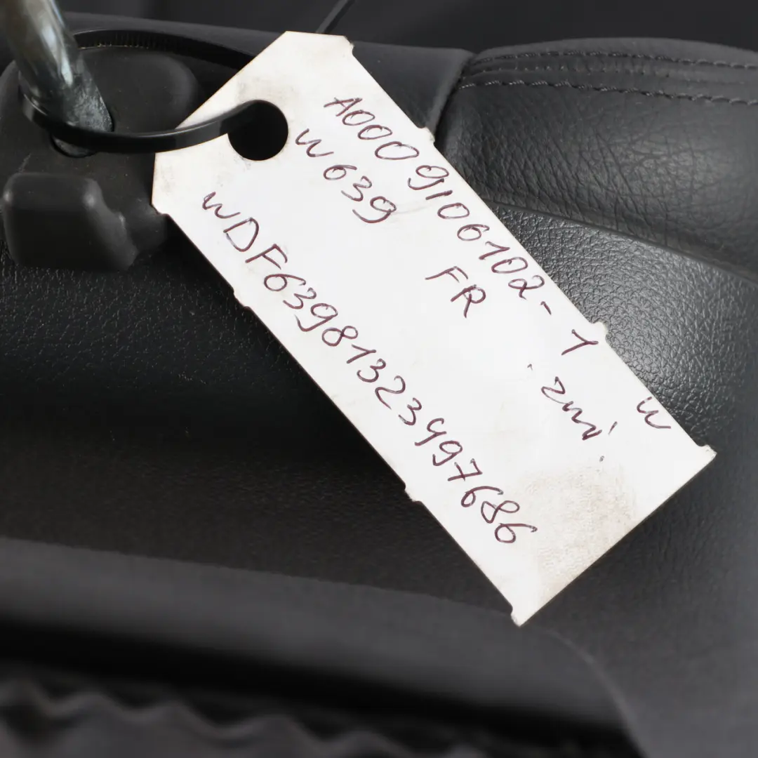 Front Right O/S Single Seat Leather Black Interior to Mercedes Vito Viano W639 with Part number A0009106102 Mercedes Vito Viano W639 Front Right O/S Single Seat Leather Black Interior - SKU A0009106102-1 - Part number A0009106102