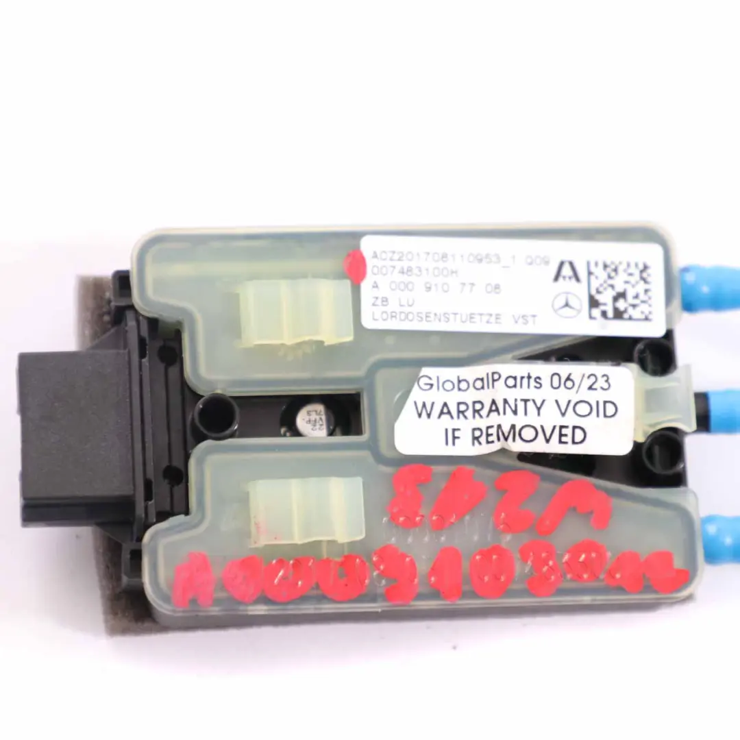 Mercedes W176 Cavo sedile Lordosi pompa lombare anteriore sinistro - SKU A0009107708 - Numero di parte A0009107708