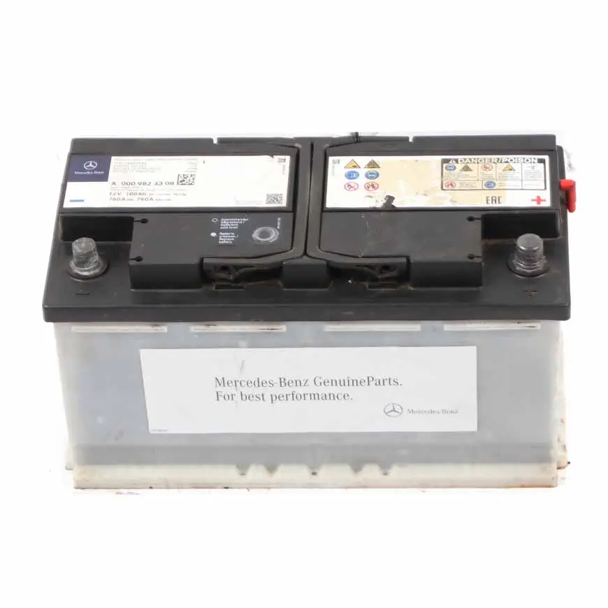 Accumulator Battery 100Ah 760A to Mercedes 12V with Part number A0009823308 Mercedes 12V Accumulator Battery 100Ah 760A - SKU A0009823308 - Part number A0009823308