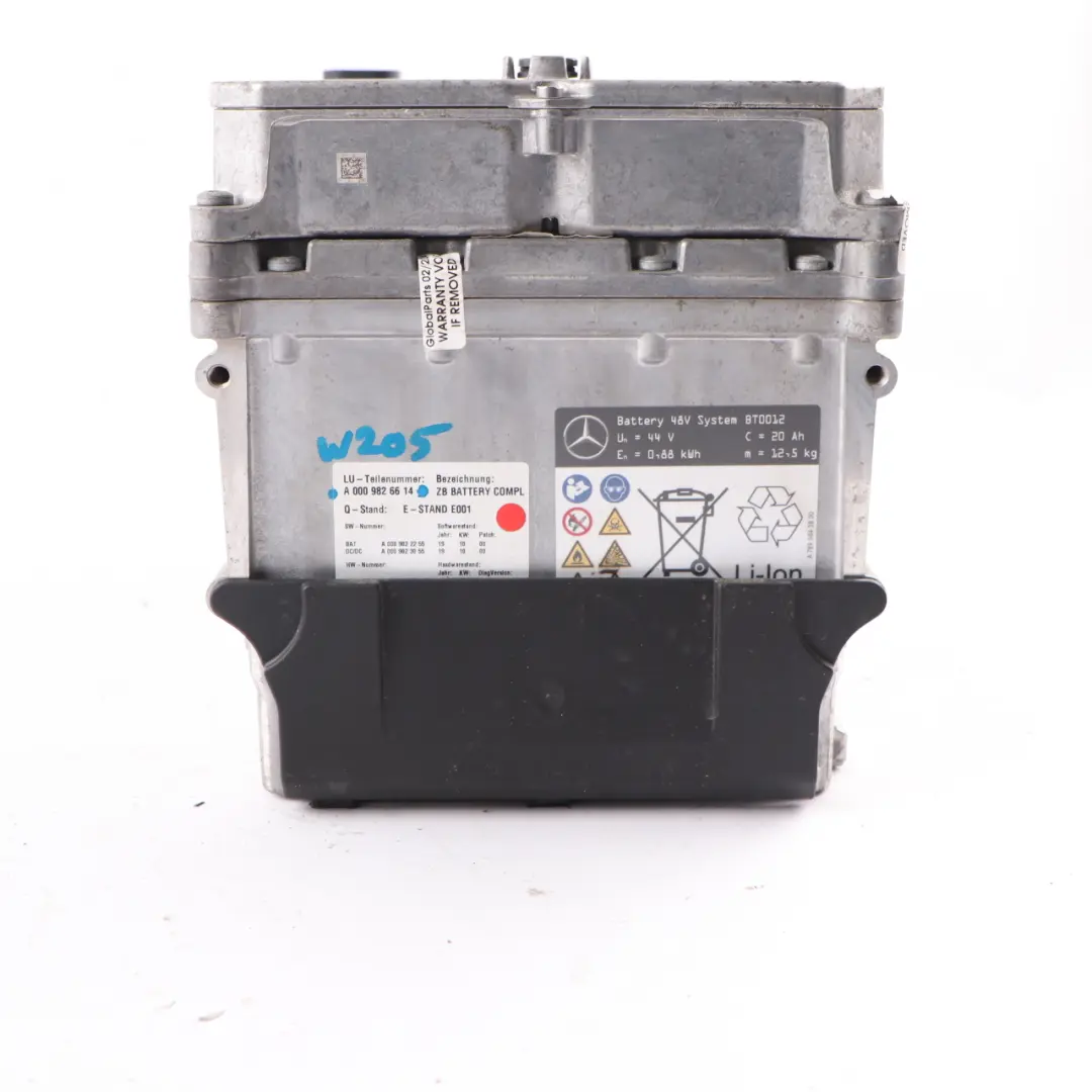 Starter Module 48v 20Ah BT0012 to Mercedes W205 Hybrid Battery with Part number A0009826614 Mercedes W205 Hybrid Battery Starter Module 48v 20Ah BT0012 - SKU A0009826614 - Part number A0009826614