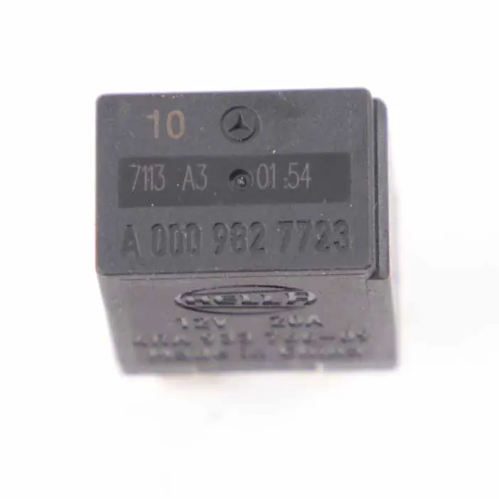  Fuse Relay Mercedes W176 W204 W246 4-Pin Unit Black Hella - SKU A0009827723 - Part number A0009827723