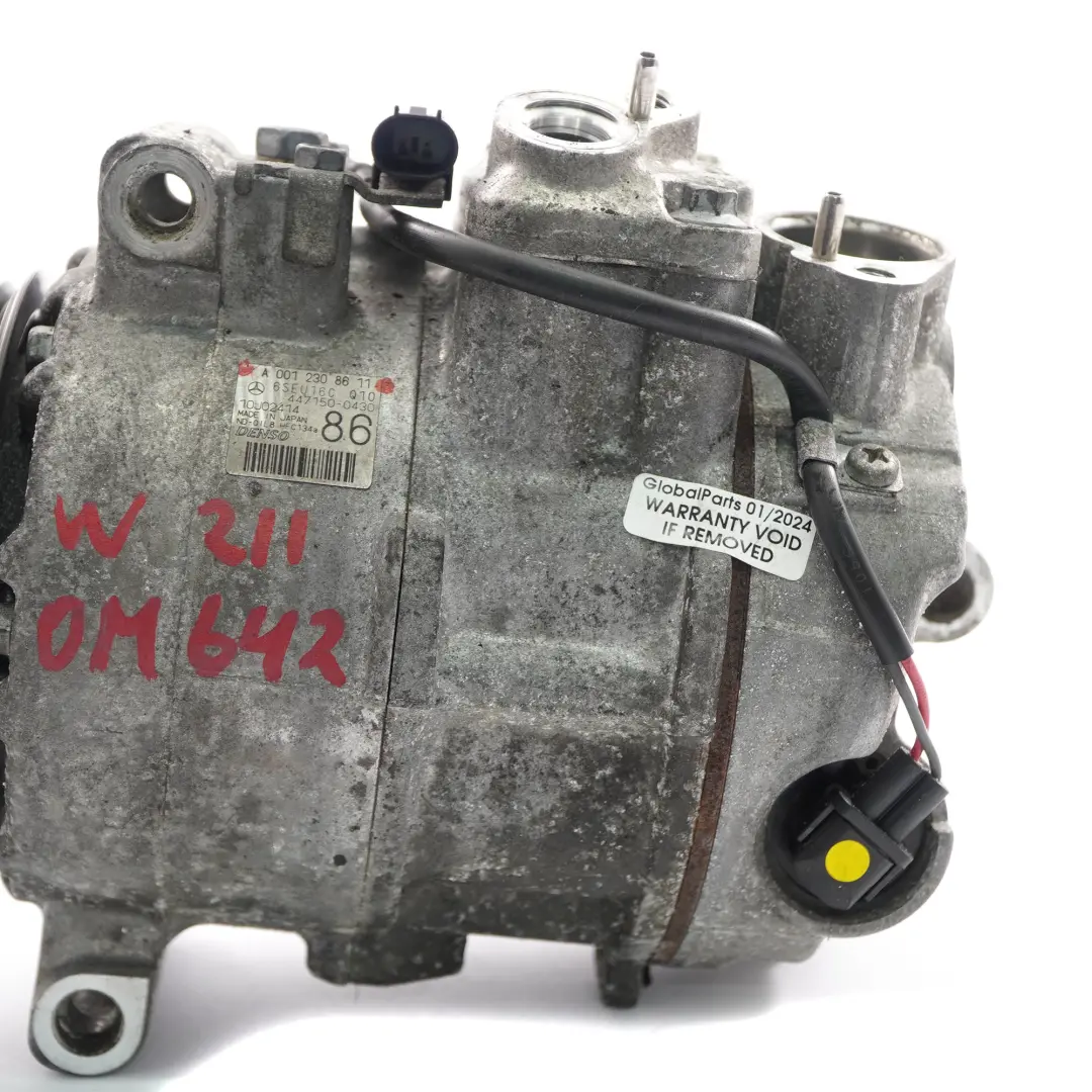 OM642 Klimaanlage Kältemittelkompressor A/C Pumpe für Mercedes W211 mit Teilenummer A0012308611 Mercedes W211 OM642 Klimaanlage Kältemittelkompressor A/C Pumpe - SKU A0012308611 - Teilenummer A0012308611