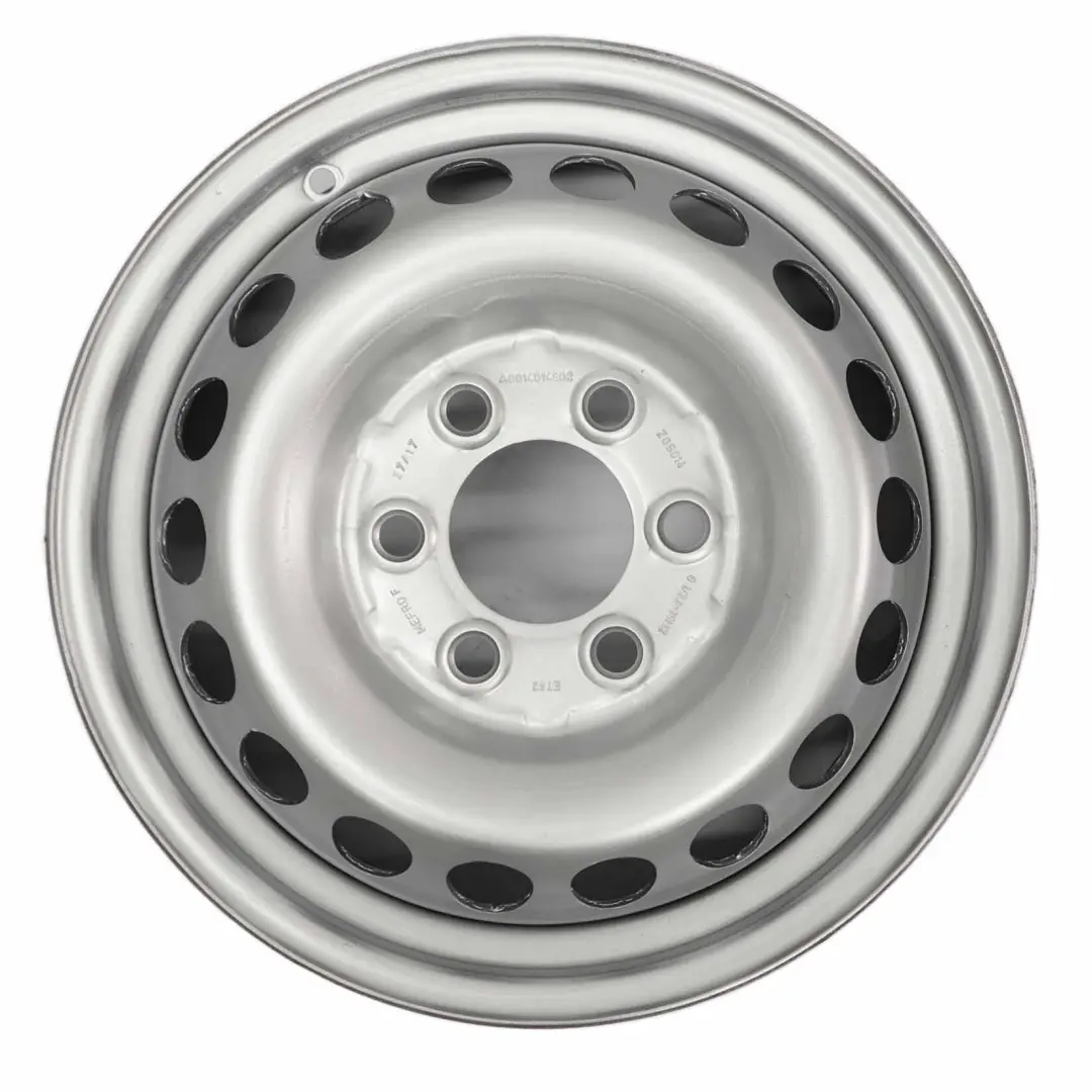 Mercedes Sprinter W906 Llanta de acero plateada 16" 6,5J ET:62 - SKU A0014014802 - Número de pieza A0014014802