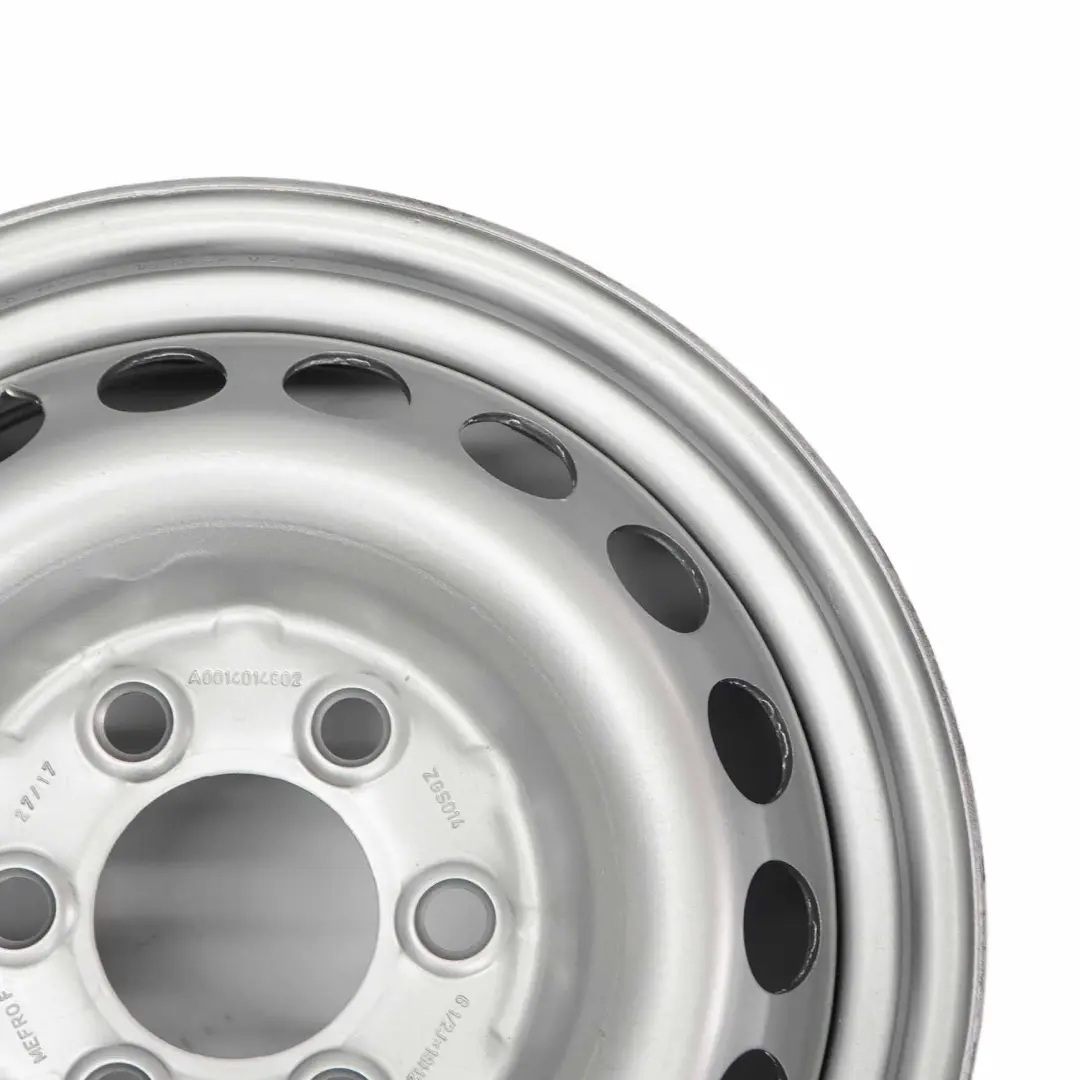 Llanta de acero plateada 16" 6,5J ET:62 para Mercedes Sprinter W906 con número de pieza A0014014802 Mercedes Sprinter W906 Llanta de acero plateada 16" 6,5J ET:62 - SKU A0014014802 - Número de pieza A0014014802