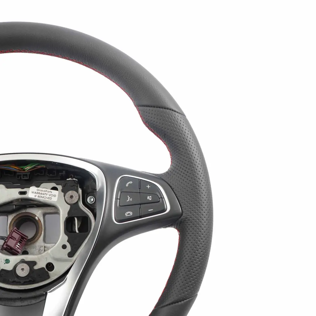 NUOVO Pelle Nera con Filo Rosso per Volante Mercedes W176 C117 con numero di parte A0014609003 Volante Mercedes W176 C117 NUOVO Pelle Nera con Filo Rosso - SKU A0014609003-1 - Numero di parte A0014609003