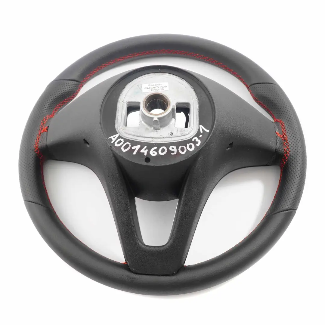 Steering Wheel Mercedes W176 C117 NEW Black Leather with Red Thread to with Part number A0014609003 Steering Wheel Mercedes W176 C117 NEW Black Leather with Red Thread - SKU A0014609003-1 - Part number A0014609003