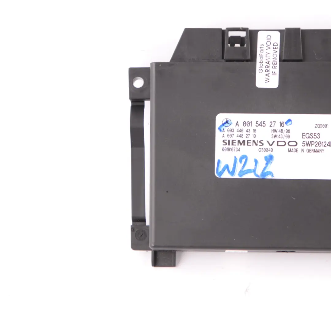 VDO Transmission Control Unit Module EGS to Mercedes W212 with Part number A0015452716 Mercedes W212 VDO Transmission Control Unit Module EGS - SKU A0015452716 - Part number A0015452716