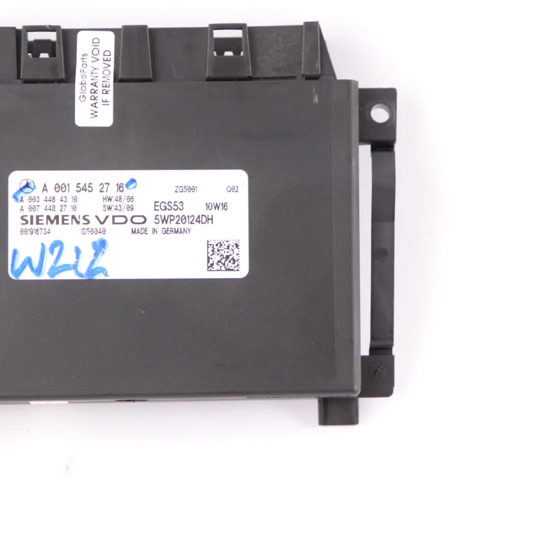 Mercedes W212 VDO Transmission Control Unit Module EGS - SKU A0015452716 - Part number A0015452716
