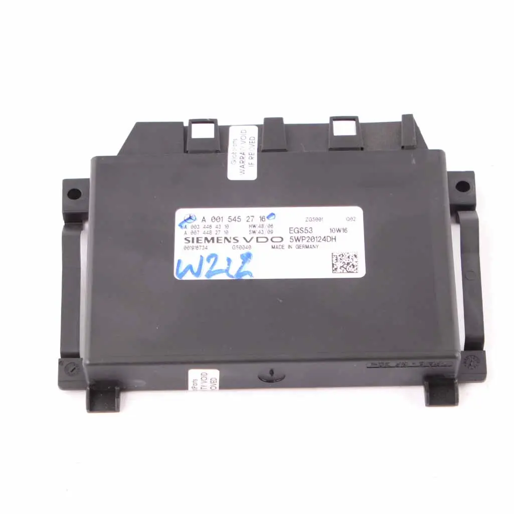 VDO Transmission Control Unit Module EGS to Mercedes W212 with Part number A0015452716 Mercedes W212 VDO Transmission Control Unit Module EGS - SKU A0015452716 - Part number A0015452716