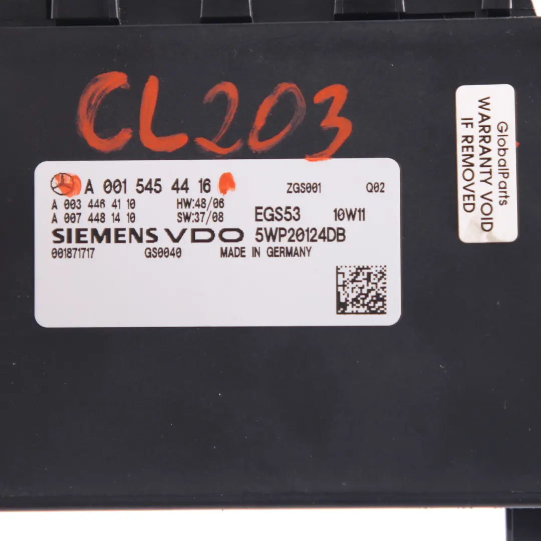 M271 Automatikgetriebe EGS Steuergerät ECU für Mercedes CL203 mit Teilenummer A0015454416 Mercedes CL203 M271 Automatikgetriebe EGS Steuergerät ECU - SKU A0015454416 - Teilenummer A0015454416