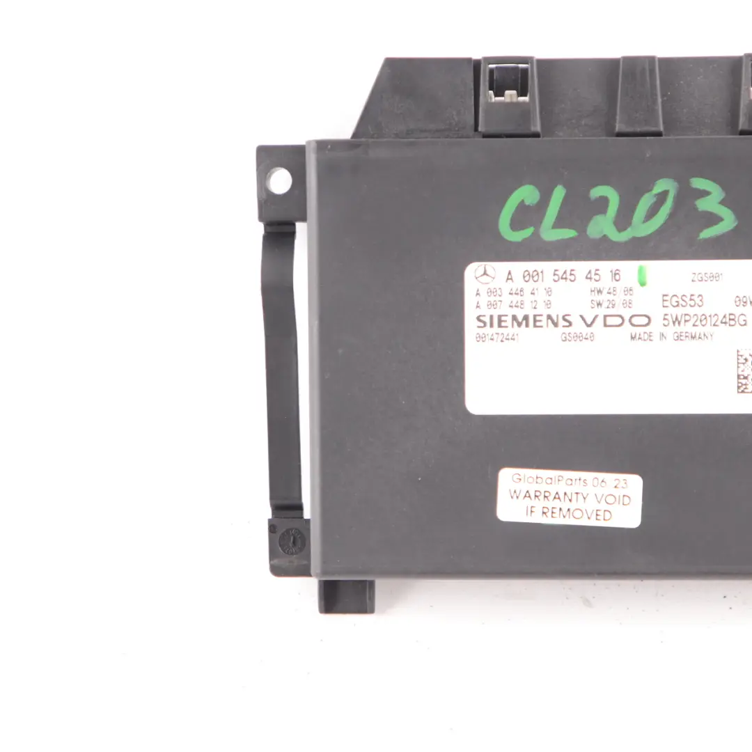 Gearbox Control Unit Module ECU to Mercedes CLC CL203 Automatic with Part number A0015454516 Mercedes CLC CL203 Automatic Gearbox Control Unit Module ECU - SKU A0015454516 - Part number A0015454516