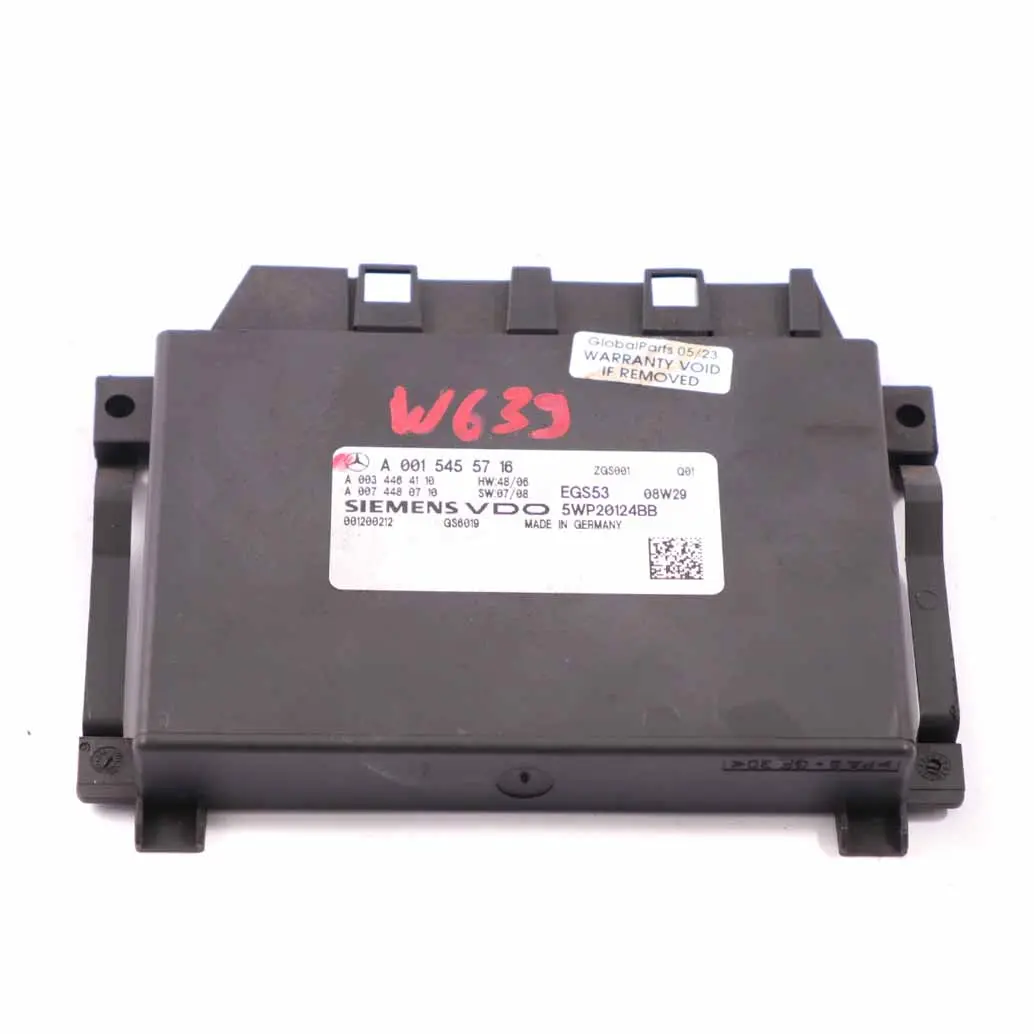 Boîte vitesses automatique EGS Unit Module ECU Mercedes Vito W639 - SKU A0015455716 - Numéro de pièce A0015455716
