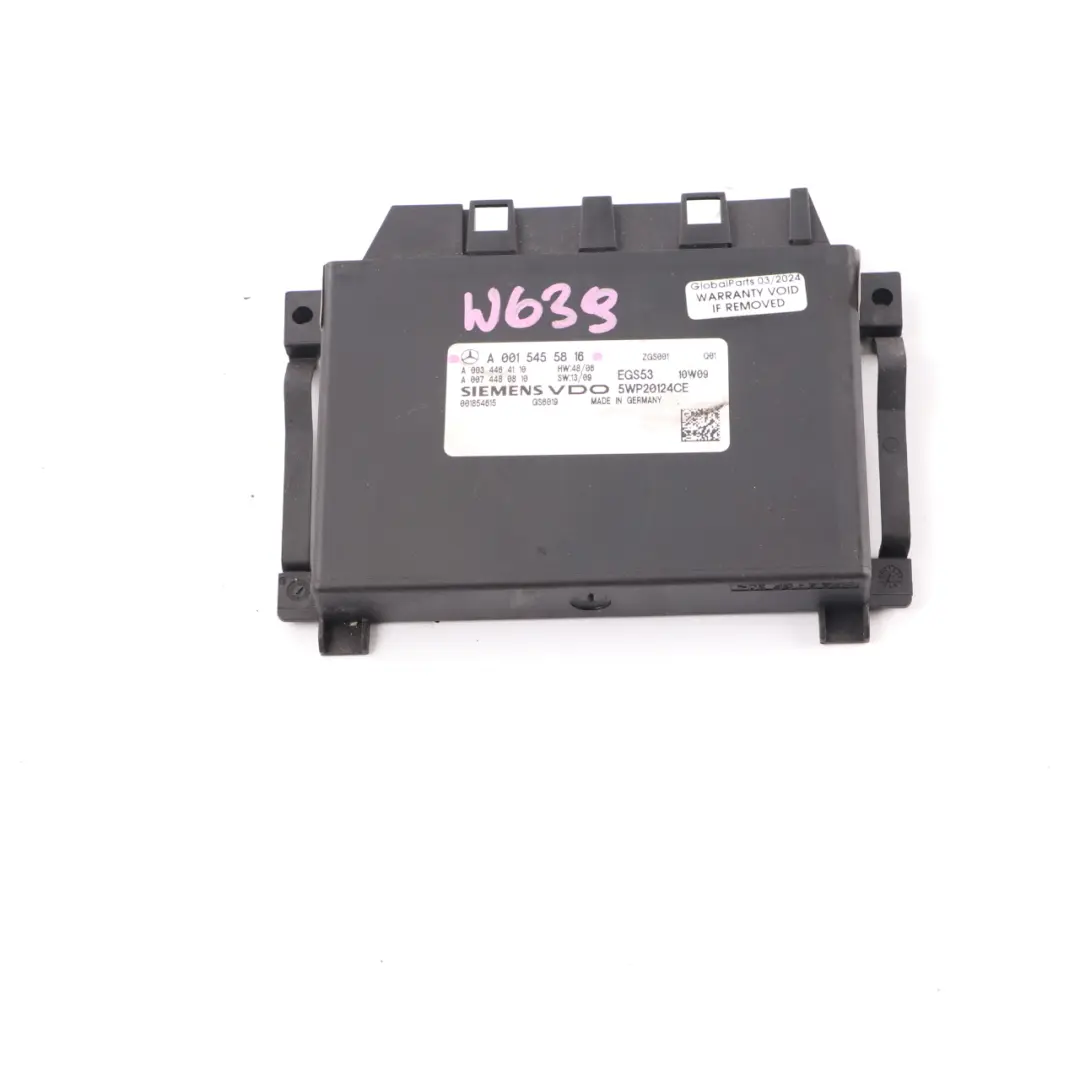 Gearbox Control Module Unit to Mercedes Vito Viano W639 Automatic with Part number A0015455816 Mercedes Vito Viano W639 Automatic Gearbox Control Module Unit - SKU A0015455816 - Part number A0015455816