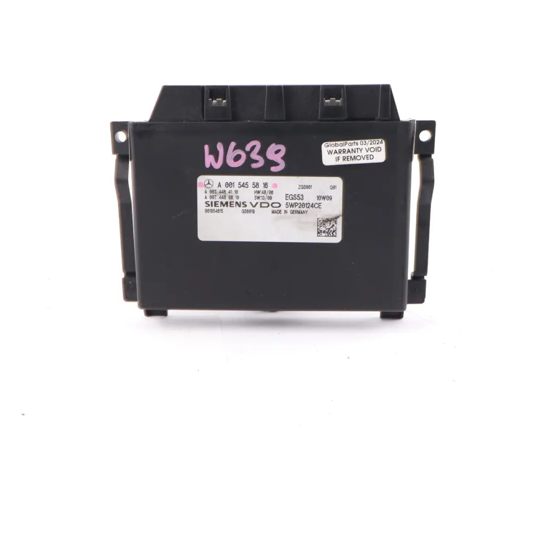 Gearbox Control Module Unit to Mercedes Vito Viano W639 Automatic with Part number A0015455816 Mercedes Vito Viano W639 Automatic Gearbox Control Module Unit - SKU A0015455816 - Part number A0015455816