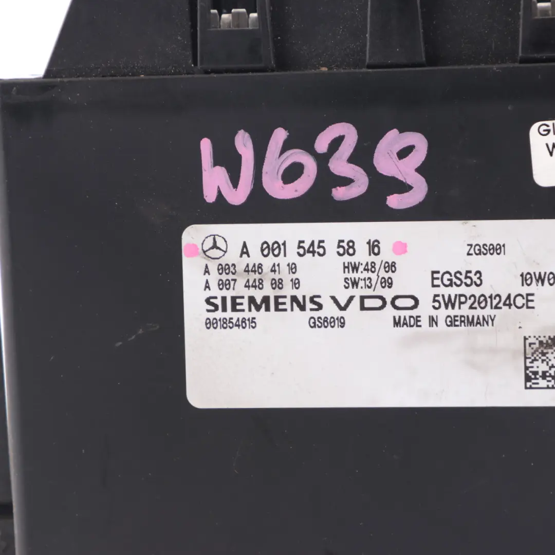 Gearbox Control Module Unit to Mercedes Vito Viano W639 Automatic with Part number A0015455816 Mercedes Vito Viano W639 Automatic Gearbox Control Module Unit - SKU A0015455816 - Part number A0015455816