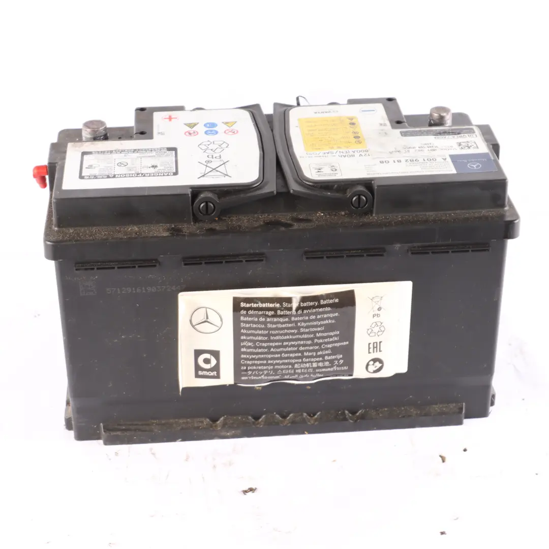 AGM Accumulator Battery 80Ah 800A 12V Varta to Mercedes with Part number A0019828108 Mercedes AGM Accumulator Battery 80Ah 800A 12V Varta - SKU A0019828108 - Part number A0019828108