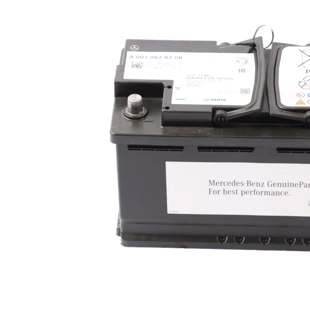 AGM Accumulator Battery 92Ah 850A 12V Varta to Mercedes with Part number A0019828208 Mercedes AGM Accumulator Battery 92Ah 850A 12V Varta - SKU A0019828208 - Part number A0019828208