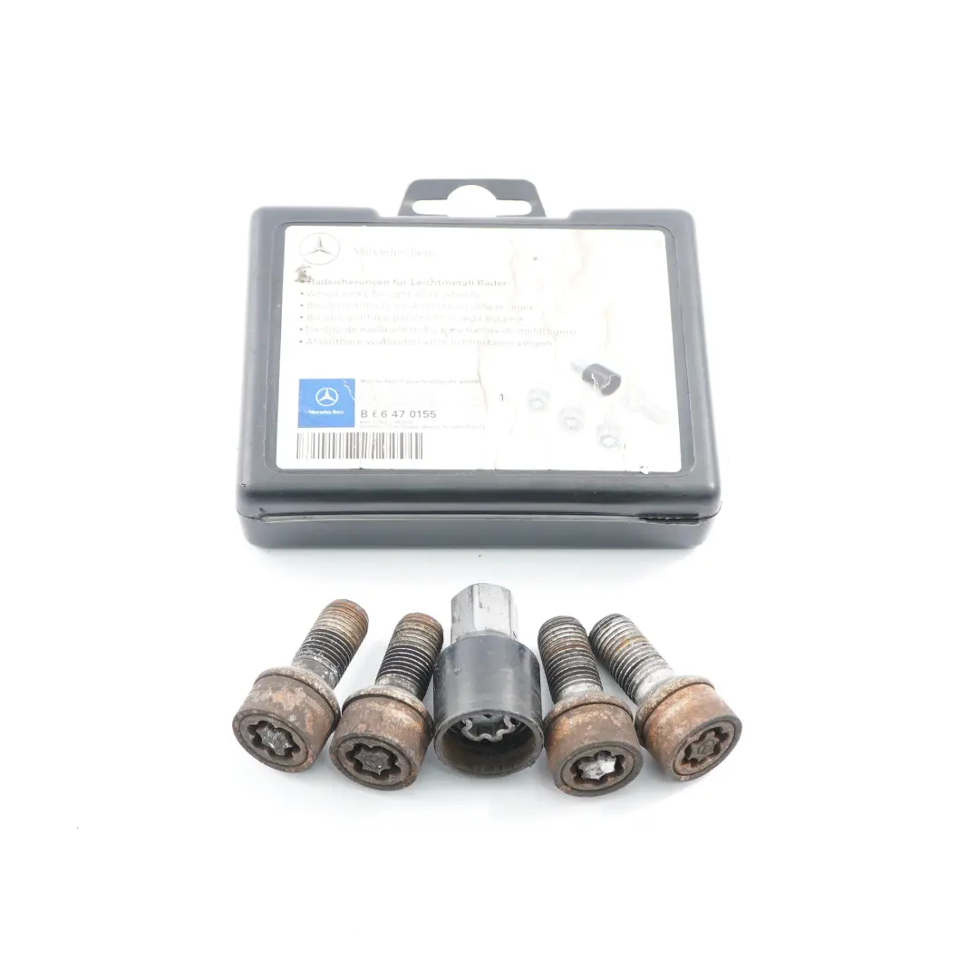 Bolts Rear Front Box Set B66470155 to Mercedes W176 W204 W205 W212 Wheel with Part number A0019901607 Mercedes W176 W204 W205 W212 Wheel Bolts Rear Front Box Set B66470155 - SKU A0019901607 - Part number A0019901607