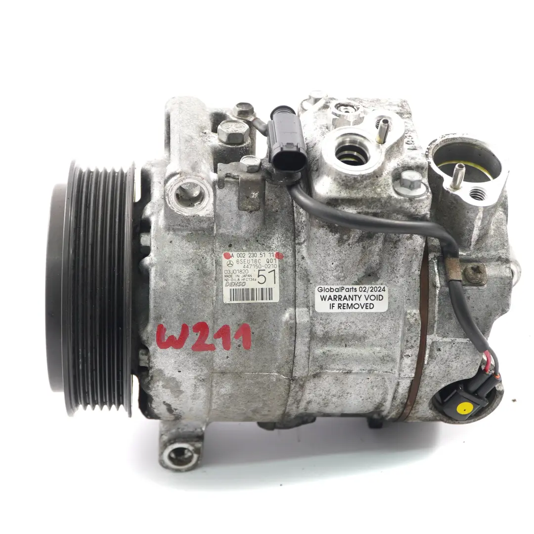 Compressore aria condizionata Mercedes W211 Diesel OM646 A/C Pump - SKU A0022305111 - Numero di parte A0022305111