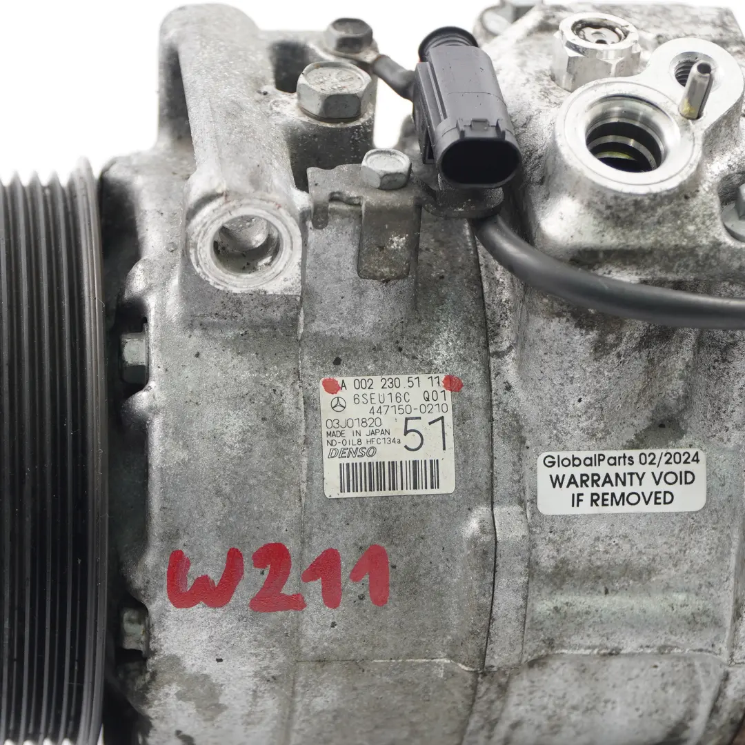 Air Conditioning Compressor Mercedes W211 Diesel OM646 A/C Pump - SKU A0022305111 - Part number A0022305111