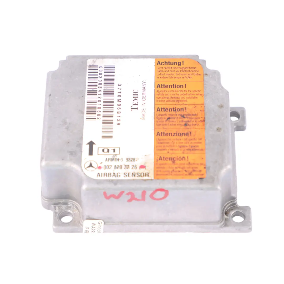 Module Mercedes W210 SRS Control Unit ECU Control Module Air - SKU A0028203226 - Part number A0028203226