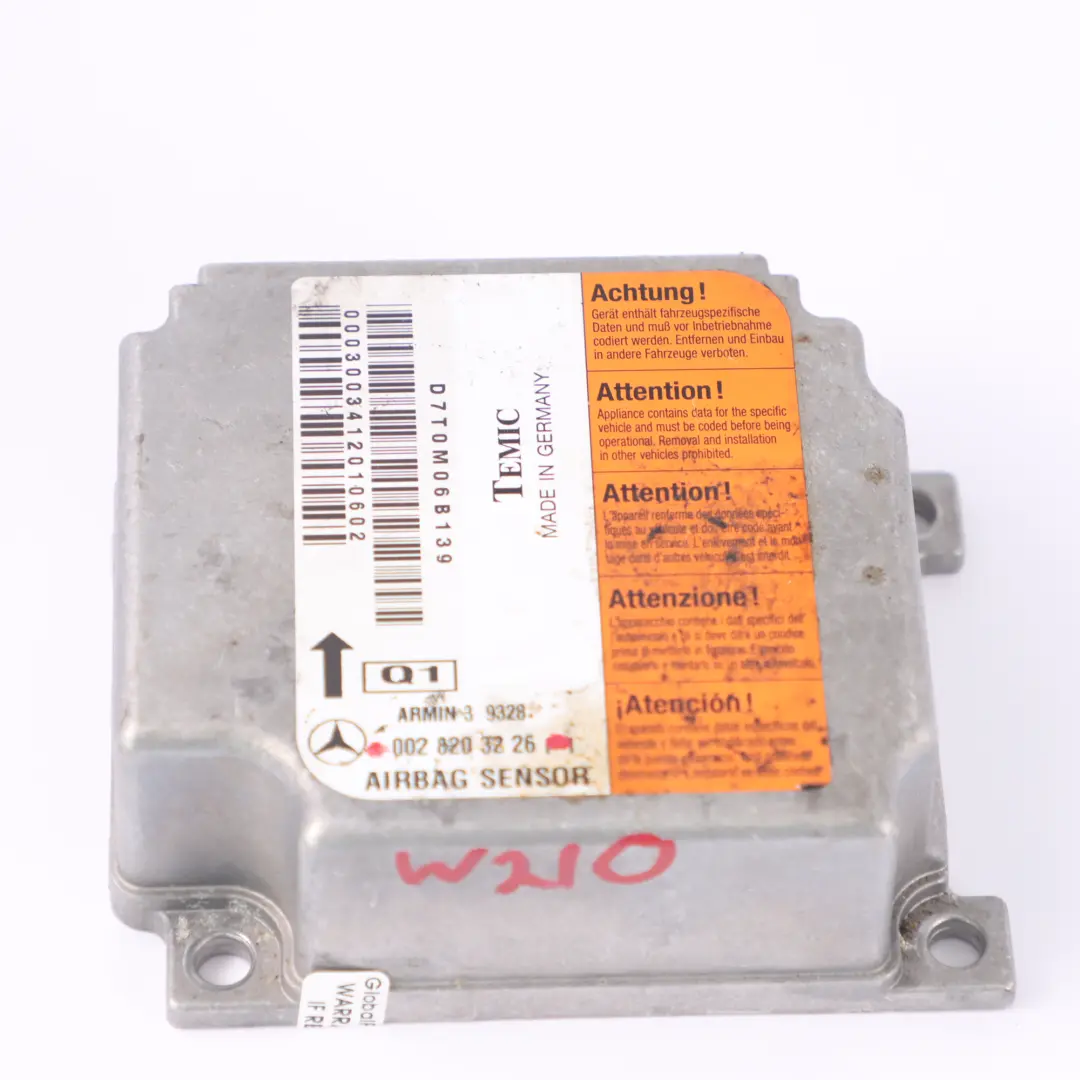Module Mercedes W210 SRS Control Unit ECU Control Module Air - SKU A0028203226 - Part number A0028203226