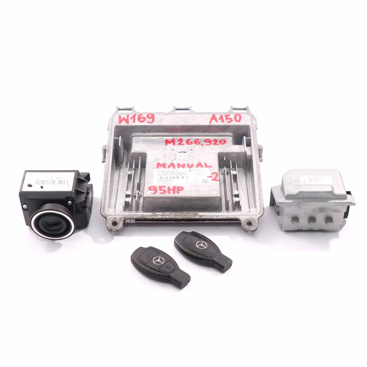 Mercedes W169 A150 M266.920 95HP Engine Control Unit ECU Kit A0034466040 2 Keys