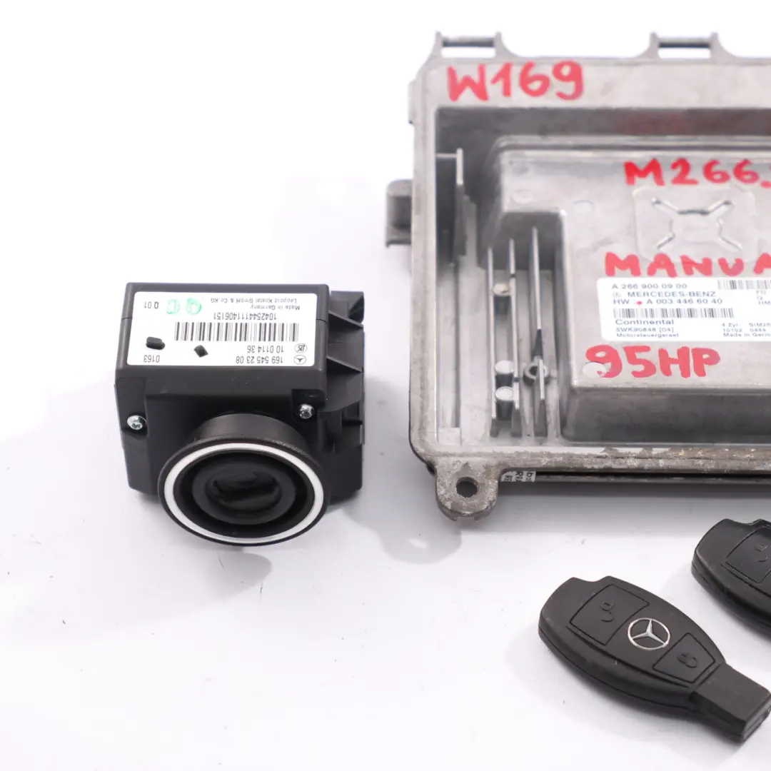 M266.920 95HP Unidad Control Motor ECU Kit 2 Llaves para Mercedes W169 con número de pieza A0034466040 Mercedes W169 M266.920 95HP Unidad Control Motor ECU Kit 2 Llaves - SKU A0034466040-2 - Número de pieza A0034466040