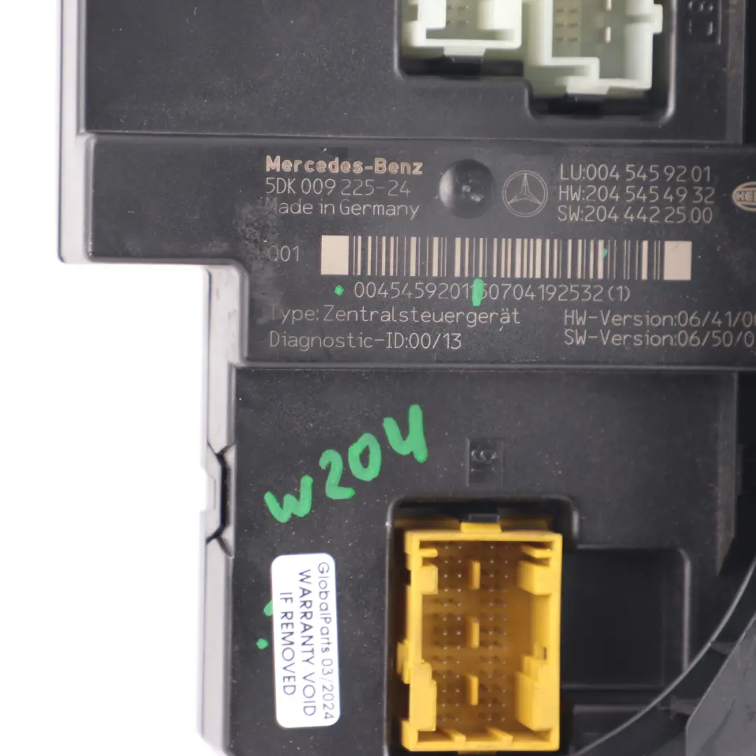 Fuse Box SAM Relay Control Module to Mercedes W204 with Part number A0045459201 Mercedes W204 Fuse Box SAM Relay Control Module - SKU A0045459201 - Part number A0045459201