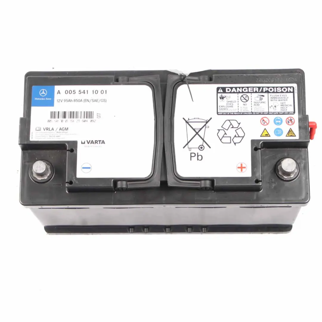 Mercedes VRLA / AGM 12V Accumulator Battery 95Ah 850A - SKU A0055411001 - Part number A0055411001