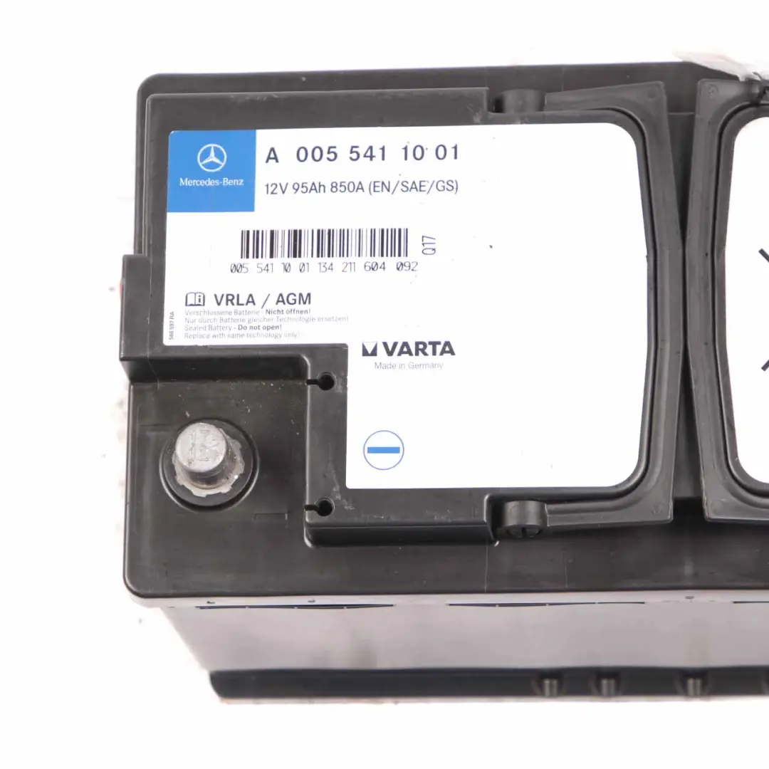 VRLA / AGM 12V Accumulator Battery 95Ah 850A to Mercedes with Part number A0055411001 Mercedes VRLA / AGM 12V Accumulator Battery 95Ah 850A - SKU A0055411001 - Part number A0055411001