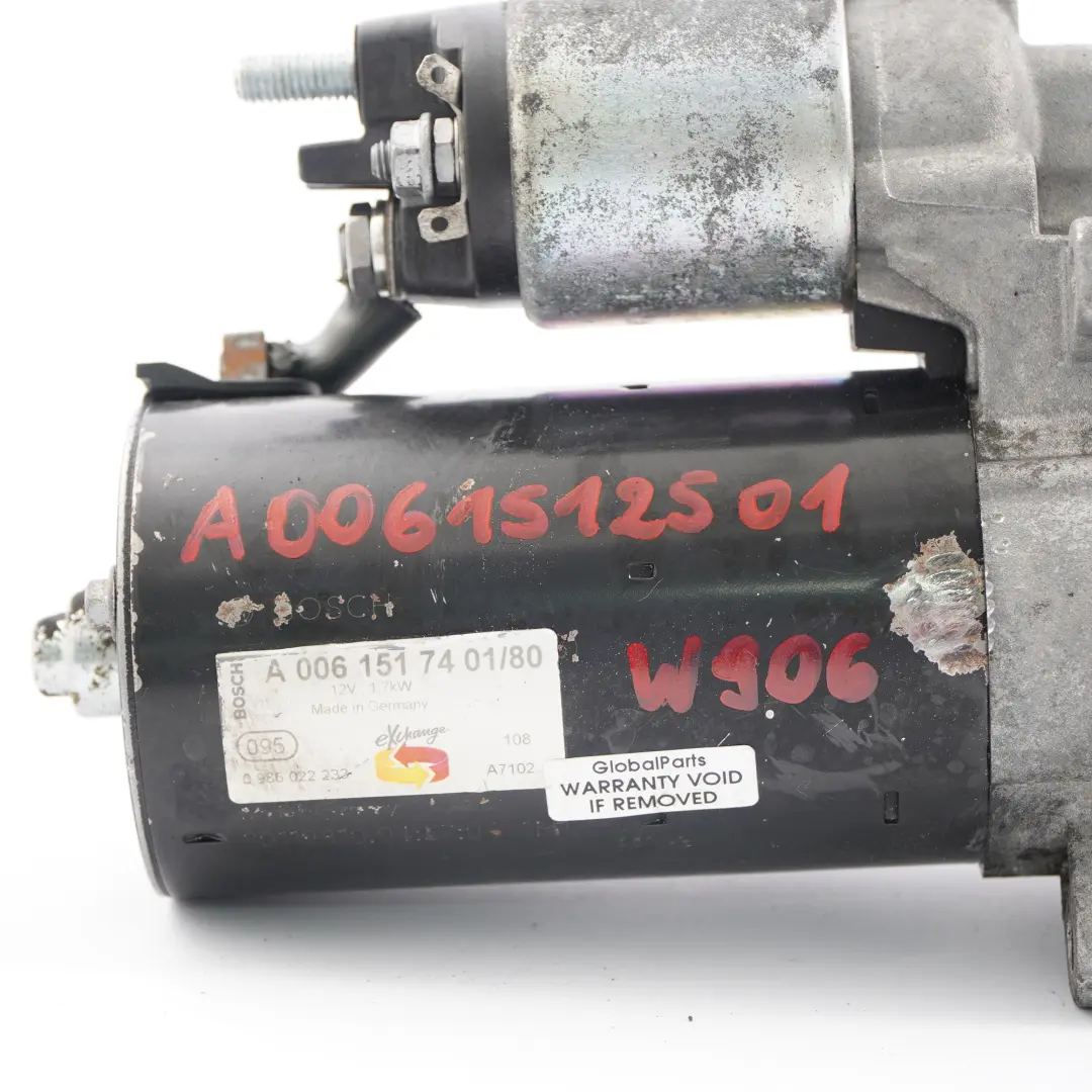  Mercedes-Benz Classe C W203 W204 Motore Diesel Motorino avviamento - SKU A0061512501 - Numero di parte A0061512501